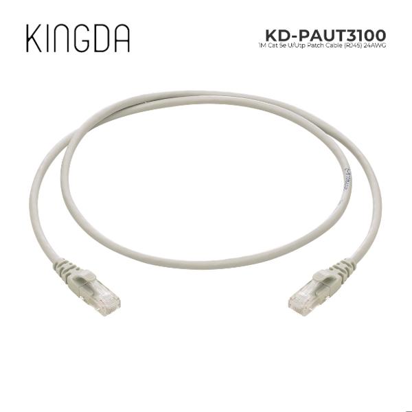 KD-PAUT3100, Kingda cat 5e U/Utp Patch Cable (RJ45),24AWG,CCA,1m,grey