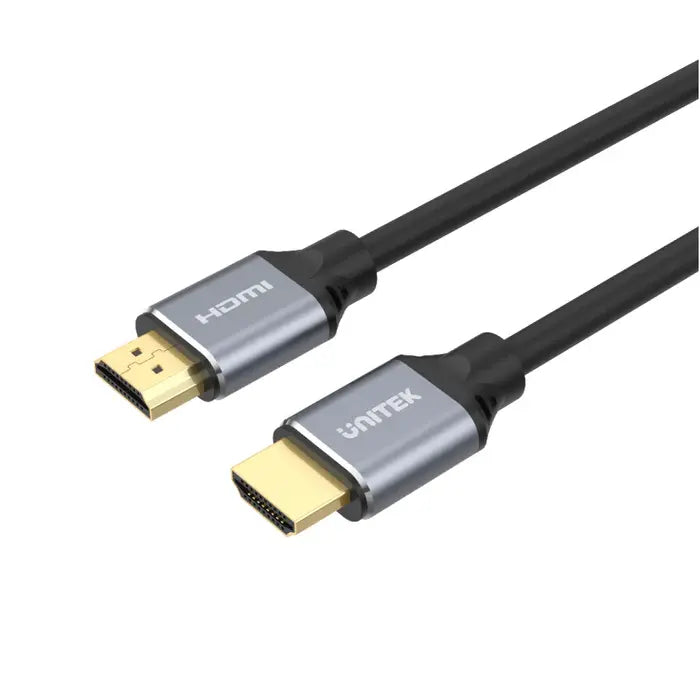 C137W,UNITEK 1.5M HDMI2.1 Male to Male Cable (4K @120H, 8K @60Hz), Space Grey + Black