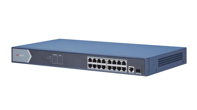 სვიჩი Poe Hikvision,DS-3E0518P-E,(B) 16 Port, Gigabit, Unmanaged