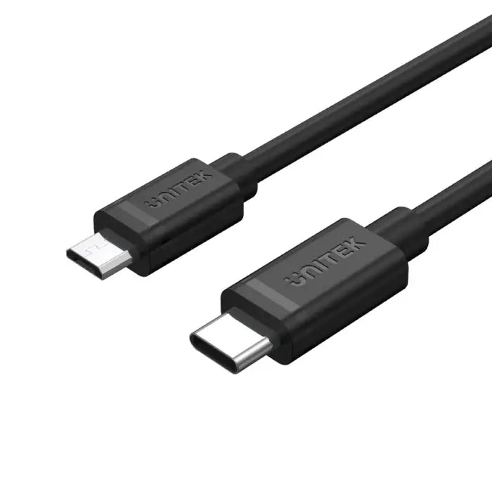 Y-C473BK, UNITEK, Cable, Type C to Micro USB Charging, with Data.