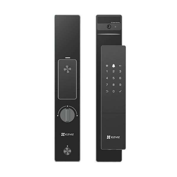 ჭკვიანი საკეტი,Ezviz,CS-DL50FVS-R100-WBP-GR IP54,Door View Camera/4 inch Screen,8G/5000mAh Rechargeable Battery