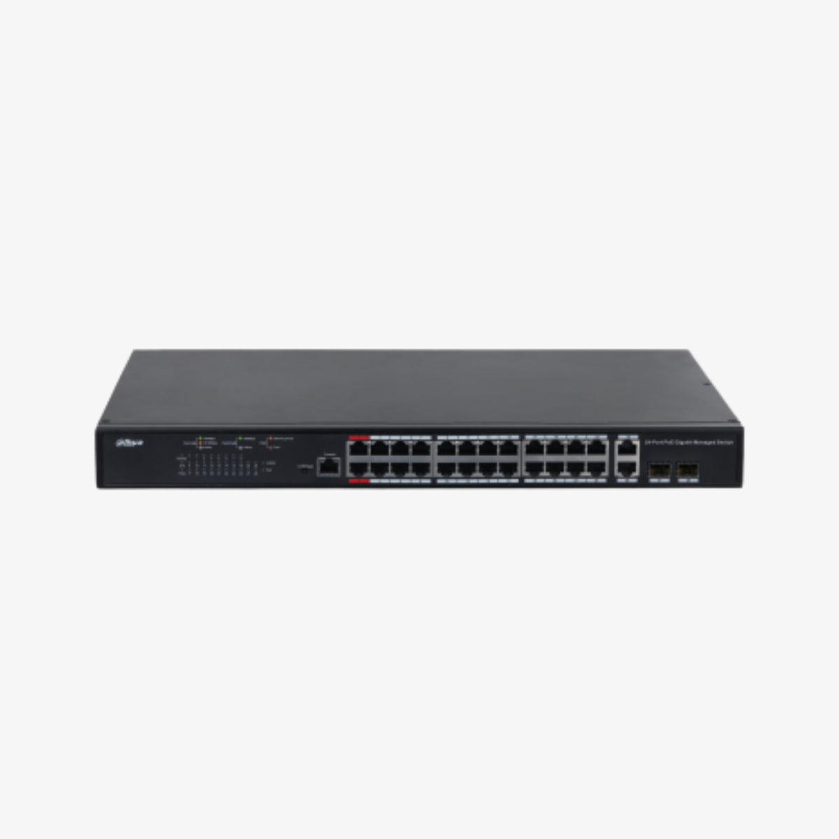 PFS4226-24GT-370 26-პორტიანი მართვადი გიგაბიტიანი PoE ქსელური გამანაწილებელი 370W და 2 SFP / PFS4226-24GT-370 26-Port Managed Gigabit PoE Network Switch 370W with 2 SFP
