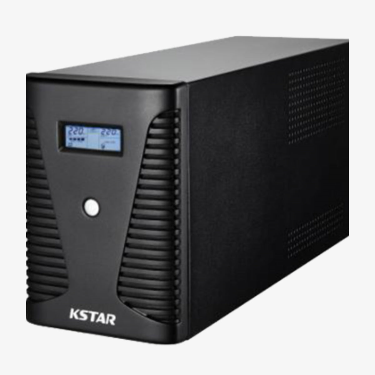უწყვეტი კვების წყარო (UPS) KSTAR 600VA/360W LCD ეკრანით – ენერგიის დაცვის მოწყობილობა კომპიუტერებისა და ქსელური სისტემებისთვის.